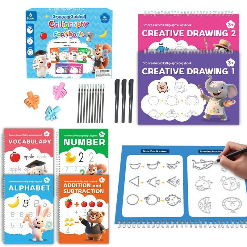 🖍️ Újrahasznosítható barázdált rajzkönyv kisgyermekeknek ✅🌈