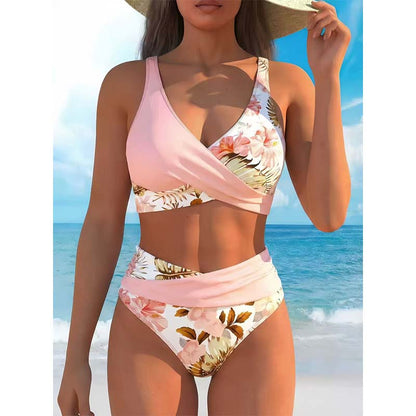 🌺👙 Magas Dereki Virágmintás Bikini, Tökéletes Alakkialakítás Raktáron! 🌼