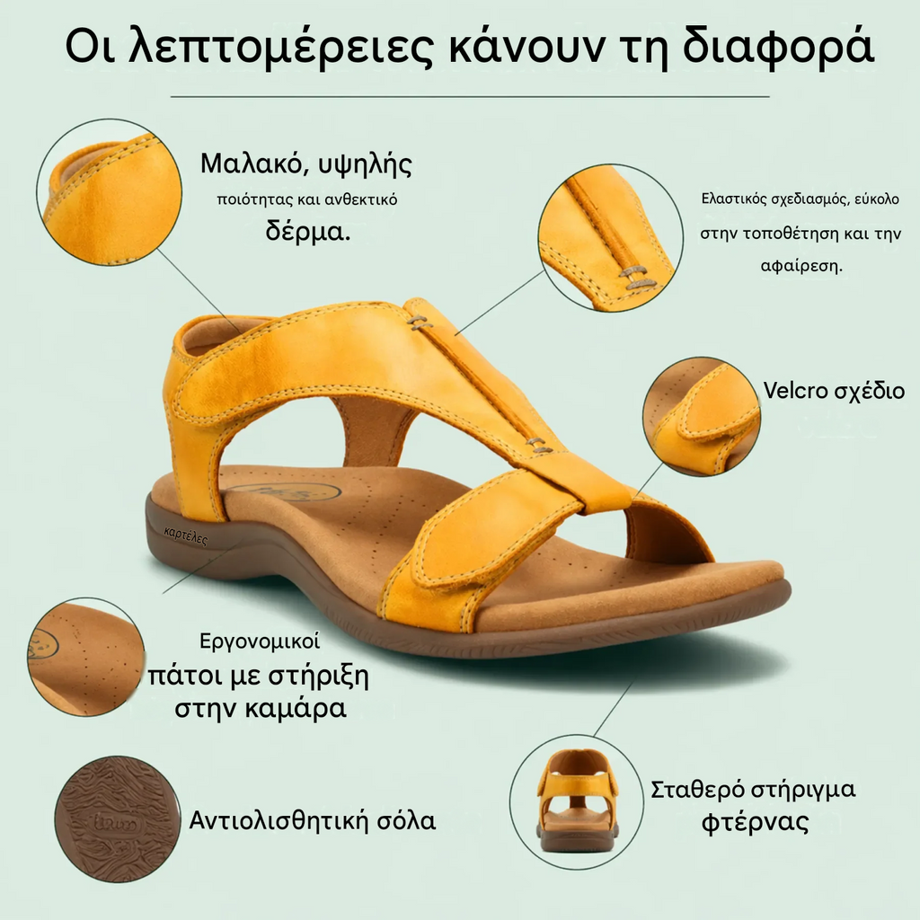 【🎁Τελευταία μέρα στη μισή τιμή! Μην το χάσετε!】Ορθοπεδικά και απορροφητικά κραδασμών σανδάλια με εργονομικό σχεδιασμό για πιο άνετη εμπειρία περπατήματος👞