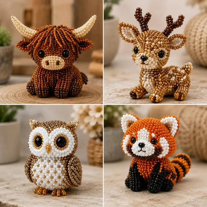 🧶🐾 Bébi állatos 3D gyöngy kézműves szett, kreatív alkotáshoz! ✨