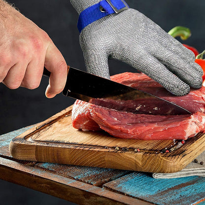 🍖 Élelmiszeripari minőségű rozsdamentes acél hálós vágásbiztos kesztyű ⚙️✅