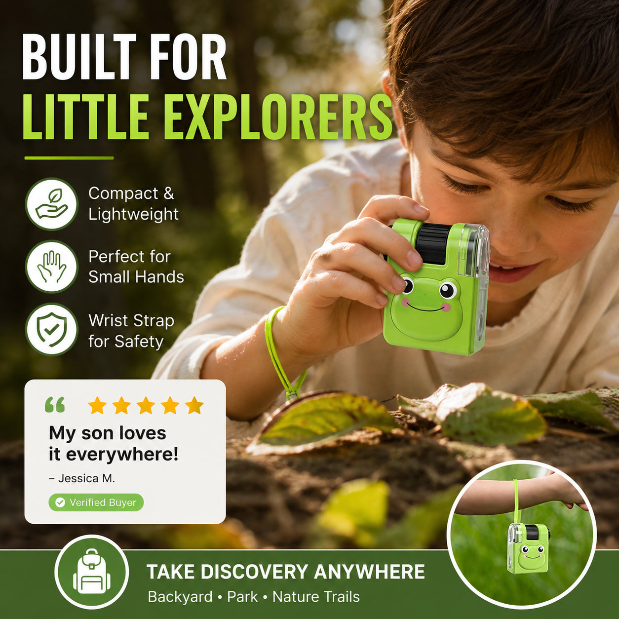 🔬🧸 Portable Educational Kids Microscope – Explore Nature’s Wonders! 🌿