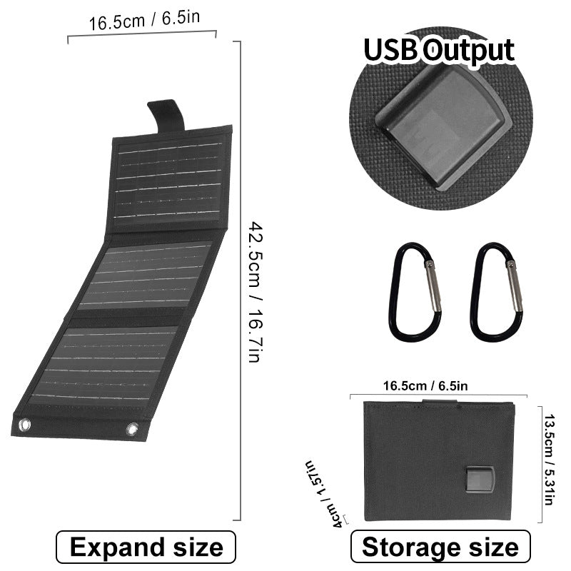 🔆 Könnyű összecsukható napelem USB csatlakozóval, időjárásálló 📱✅