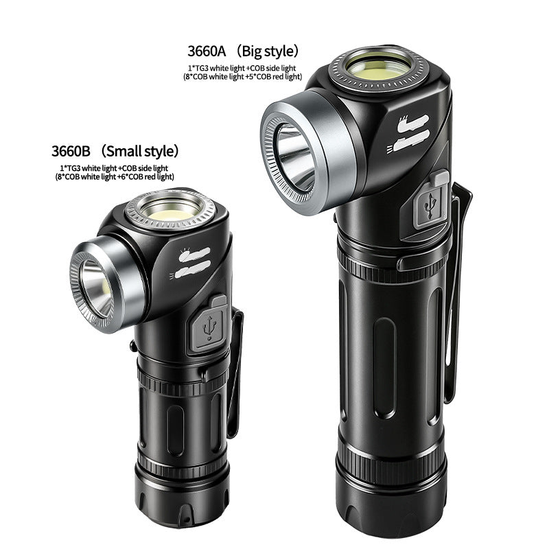 🔦 90°-ban forgatható LED-es fejlámpa és zseblámpa, USB-ről tölthető, rendkívül erős fényű, vízálló, kettős funkciójú fejlámpa kempingezéshez, horgászathoz, karbantartási munkákhoz és vészhelyzetekhez 💡✨