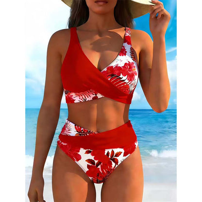 🌺👙 Magas Dereki Virágmintás Bikini, Tökéletes Alakkialakítás Raktáron! 🌼