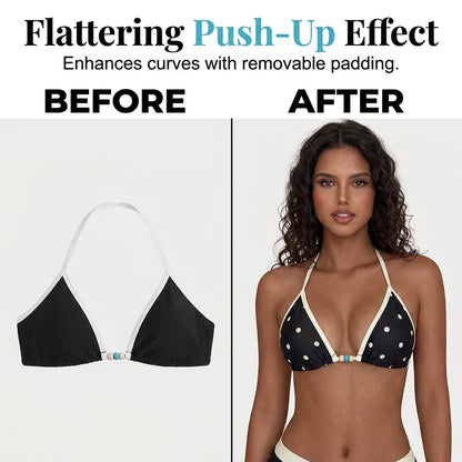 👙 Pöttyös bikini nyakpánttal