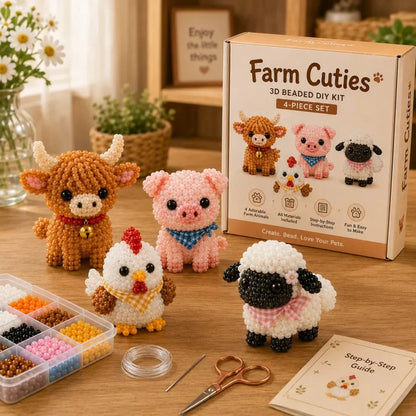 🧶🐾 Bébi állatos 3D gyöngy kézműves szett, kreatív alkotáshoz! ✨