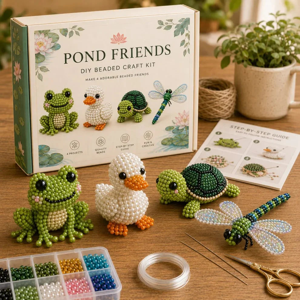 🧶🐾 Bébi állatos 3D gyöngy kézműves szett, kreatív alkotáshoz! ✨
