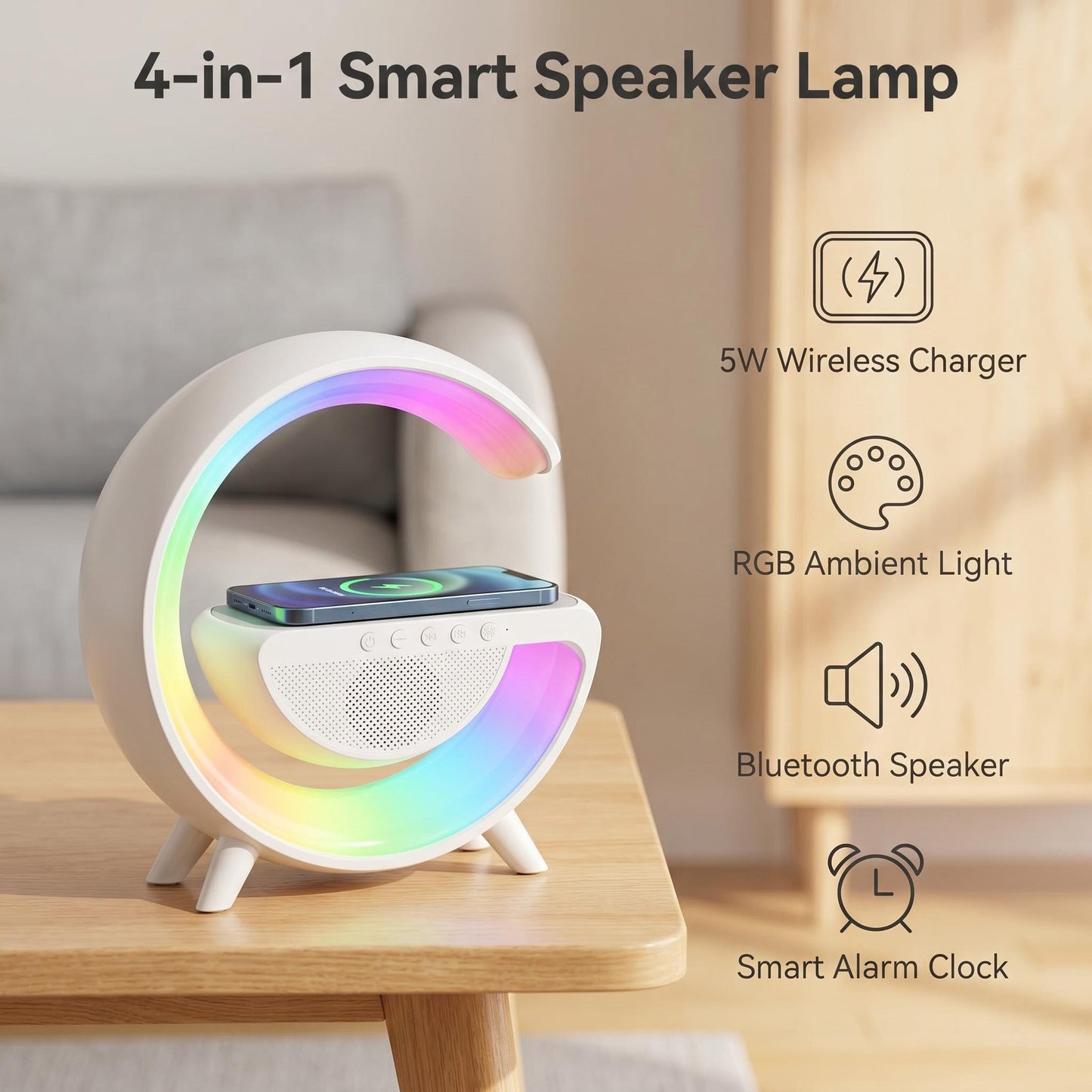 🌙🌙✨Félhold Okos RGB Lámpa Bluetooth Hangszóróval🔋