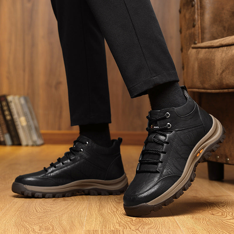 (🔥Sconto del 50% oggi - non lasciartelo sfuggire) - Scarpe alte in morbida e comoda pelle di vitello italiana (disponibile anche in peluche🔥)