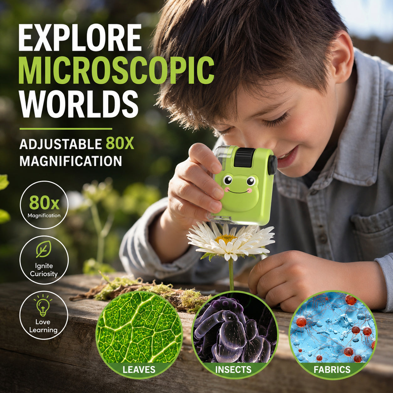 🔬🧸 Portable Educational Kids Microscope – Explore Nature’s Wonders! 🌿