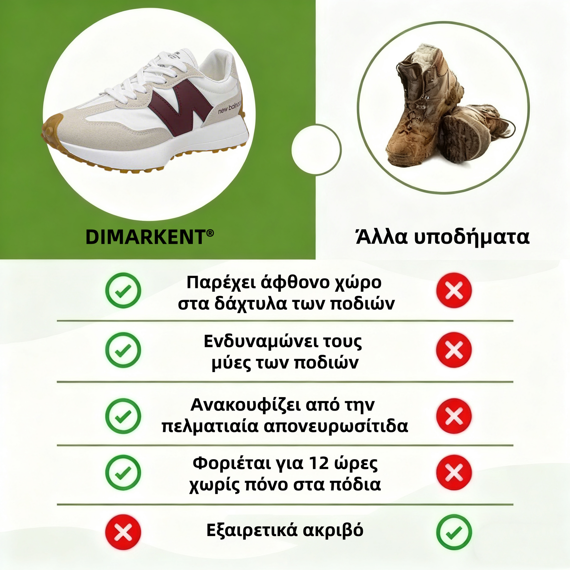 Dimarkent® 👟 | Αθλητικά Παπούτσια | Ο σχεδιασμός με φαρδιά δάχτυλα μειώνει την πίεση στα πέλματα των ποδιών