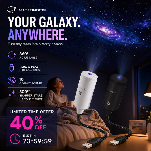💫🌠 HD Plug-and-Play csillagvetítő, hazai csillagos égbolt