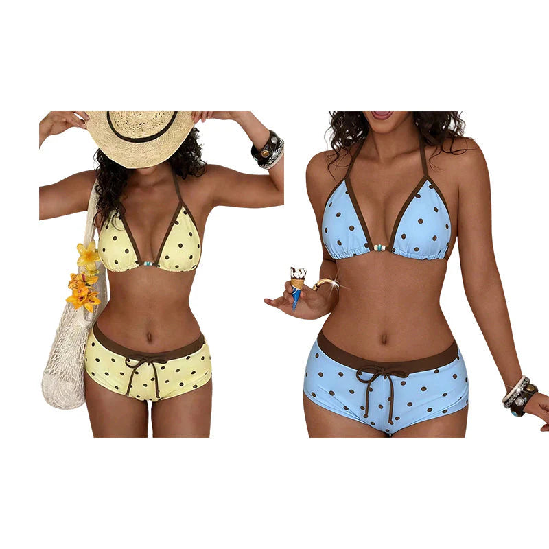 👙 Pöttyös bikini nyakpánttal