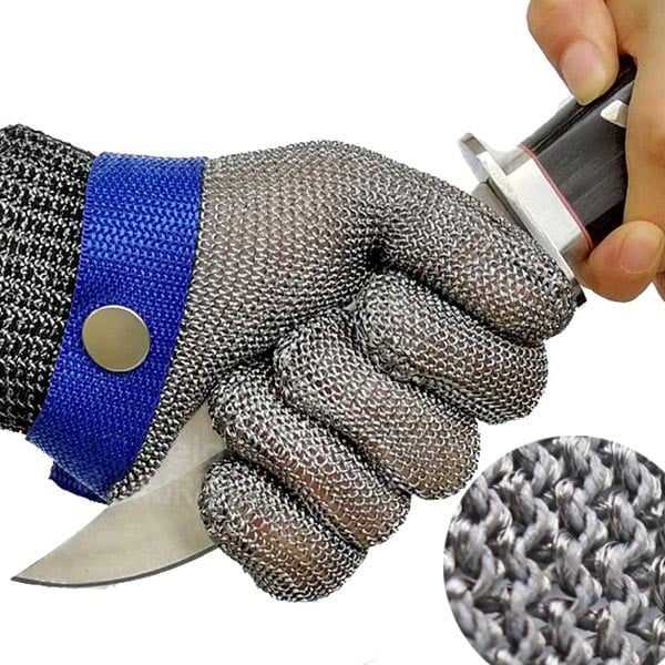 🍖 Élelmiszeripari minőségű rozsdamentes acél hálós vágásbiztos kesztyű ⚙️✅