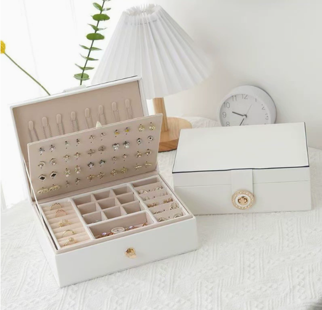 ✨🪞 Európai minimalista kétszintes ékszer tárolódoboz 💎