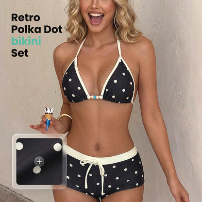 👙 Pöttyös bikini nyakpánttal