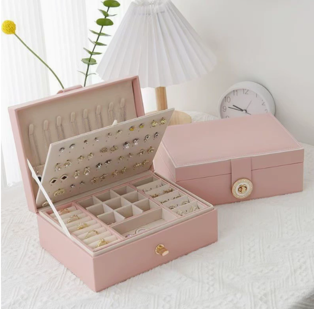 ✨🪞 Európai minimalista kétszintes ékszer tárolódoboz 💎